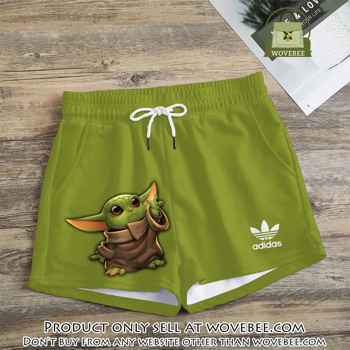 Premium baby yoda in adidas women shorts lady beach shorts wms1076 wvb1413643